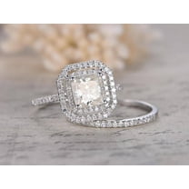 Classic 2.75 Carat Moissanite Diamant Bridal Set with 18k Gold Plating