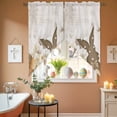thumbnail image 6 of Easter Swag Valance Curtains Brown Rabbits Beige Easter Eggs Flowers Farmhouse Rod Pocket Swag Curtains Small Window Treatments for Kitchen Bathroom Bedroom 36" W x 36" L, 2 Panels, 6 of 9