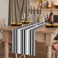 thumbnail image 2 of Black Gray Striped 72 Inch Table Runner, Contemporary Minimalist Lines Art Farmhouse Dresser Scarf Cotton & Linen Tablerunner for Dining/Kitchen Island/Holiday Party Décor 13" x 72", 2 of 9