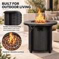 thumbnail image 2 of 30" Propane Fire Pit Table, SHINPT 50000 BTU Outdoor Fire Pit with Lid and Lava Rock, Outdoor Fire Table for Backyard, Garden, Gas Fire Pit for Outside, Patio, Add Ambience to Gatherings, 2 of 8
