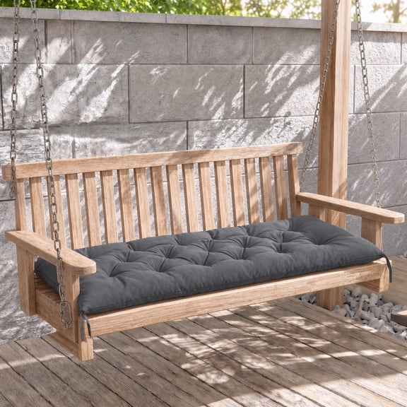 Yeerswag 59" x 20" x 4" Dark Grey Bench Outdoor Seating Cushion, Waterproof, Machine Washable