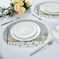 thumbnail image 4 of 15.4" Round Placemat Set of 1 Polyester Fabric Place Mats Non-Slip Dining Kitchen Table Mats for Kitchen Party Decor Winter Wonderland with Small Town, 4 of 5