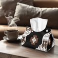 thumbnail image 4 of COEQINE Tissue Holder Dispenser Creative Napkin Tissue Box Holder PU Leather Stylish Rectangle Tissue Case Organizer Decorative Accessories for Home Decoration, Southwest American Tribal Brown Black, 4 of 7