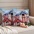 thumbnail image 2 of 4th of July Pillow Covers 2 Pack US Flag Butterfly Pillowcase Waterproof Outdoor Throw Pillow Cover for Patio Garden Square Cushion 26”x26”, 2 of 9