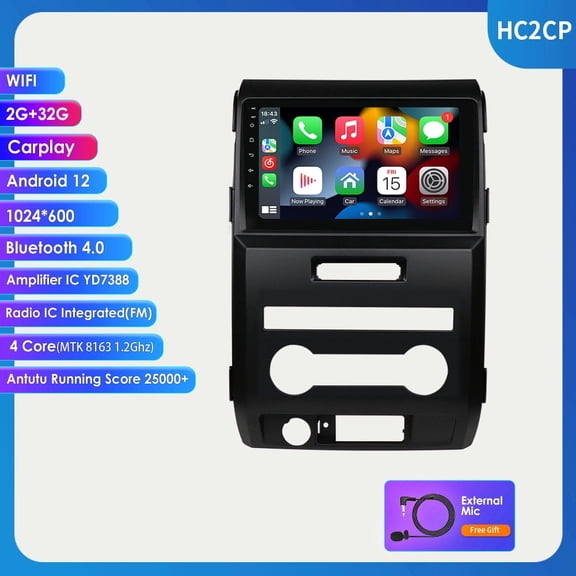 For Ford F-150 F150 2008-2014 2012 Android 12 Wifi Carplay 32GB GPS Navigation Car Stereo Radio Player Bluetooth