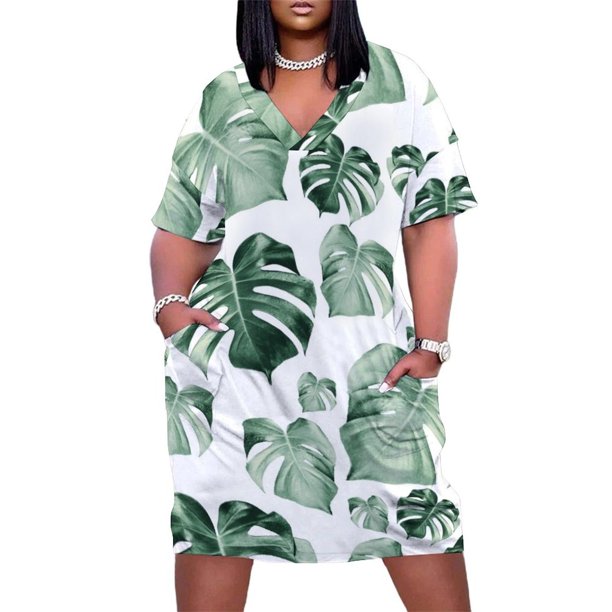 Patrón Tropical a # 2 # tropical # decoración # Vestido de bolsillo suelto artístico vestidos de mujer vestidos de lujo vestido de verano fiesta nocturna