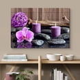 thumbnail image 2 of wall26 Canvas Print Wall Art Zen Stones with Purple Orchid and Calming Candles Nature Floral Photography Realism Rustic Colorful Multicolor Ultra for Living Room, Bedroom, Office - 12"x18", 2 of 5