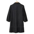 thumbnail image 6 of HAJWOH Denim Dress for Women Fashion Fall Casual Babydoll 2025 V Neck 3/4 Puff Sleeve Jean Dresses Black S, 6 of 6