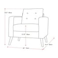 thumbnail image 5 of CorLiving Elwood Tapered Leg High-Quality Fabric Tufted Accent Chair in Green, 5 of 11