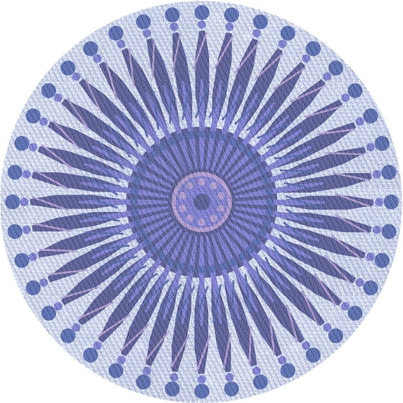 Ahgly Company Machine Washable Indoor Square Transitional Periwinkle Purple Area Rugs, 3' Square