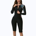 thumbnail image 4 of Clearance! Prolriy Rash Guard for Women Swimsuit Boyshort Long Sleeve Rashguard Contrast Line Snorkel Surf Suit Sport Bathing Suit Womens Swimsuits Black S, 4 of 8