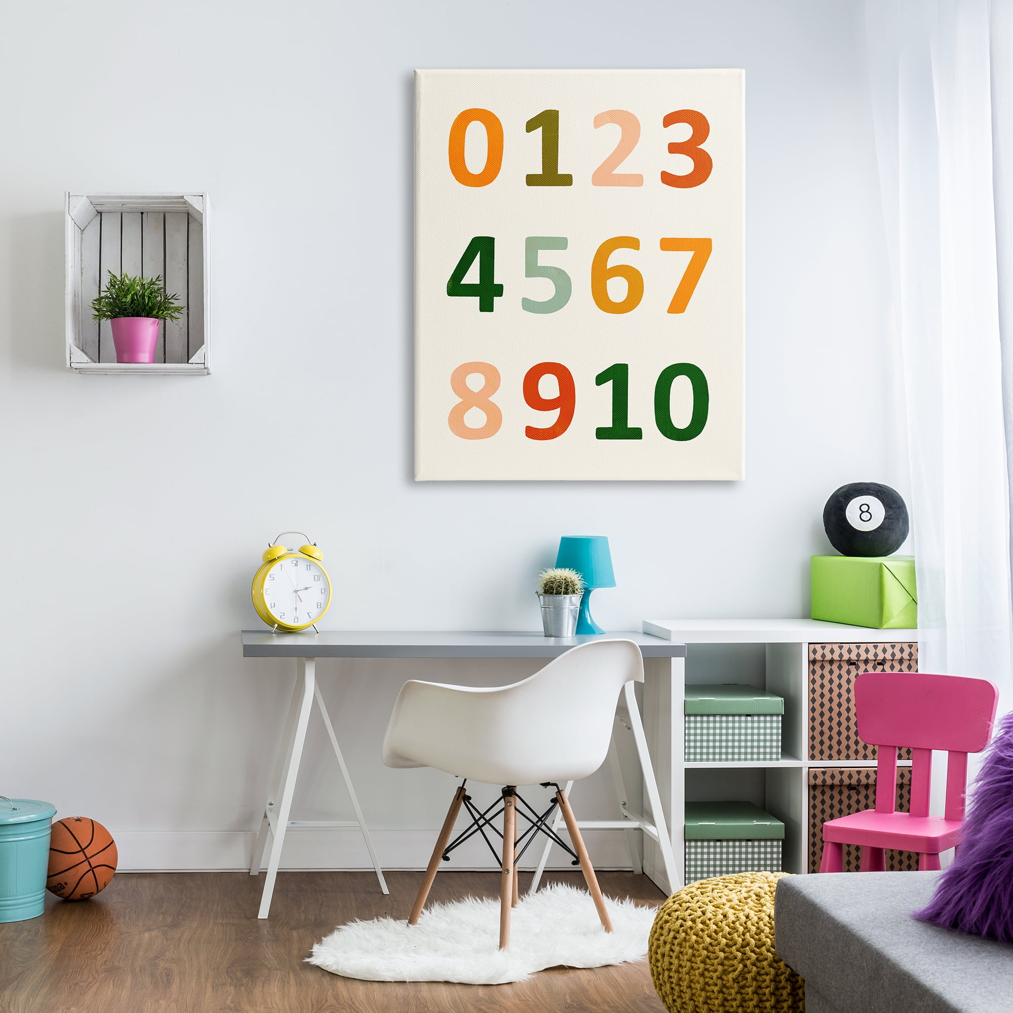 Stupell Industries 123 Number Chart Soft Earth Tone Terracotta Numeric, 36 x 48, Design by Victoria Borges