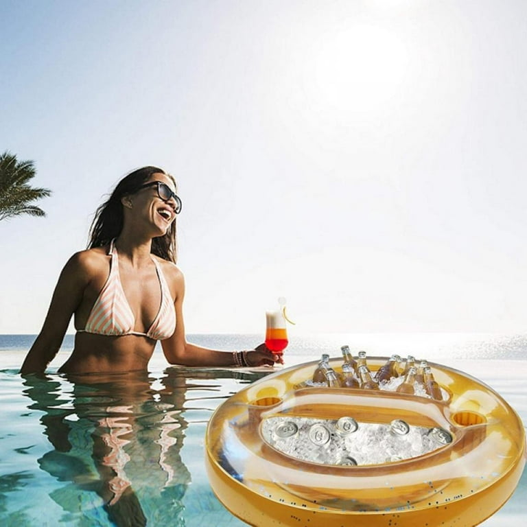 Inflatable Serving/Salad Bar Tray Food Drink Holder -- BBQ Picnic Pool  Party Buffet Luau Cooler,with a drain plug
