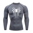 thumbnail image 1 of Camiseta de compresión para hombre, camiseta negra de manga larga, protector solar para Fitness, camiseta larga informal transpirable de secado rápido de segunda piel 4XL, 1 of 5