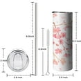 thumbnail image 6 of Pink Cherry Blossom 20 Oz Skinny Tumbler with Lid and Straw - Double Wall Vacuum Coffee- Insulated Travel Coffee Mug, 6 of 7