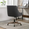 thumbnail image 2 of 360 Degrees Swivel Office Chair, Adjustable Height Upholstered Armless Shell Chair, Accent Desk Chair with Wood Base and Wheels, Modern Leisure Work Chair for Bedroom Living Room Office, Grey, 2 of 6