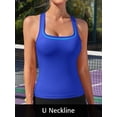 thumbnail image 2 of Camiseta sin mangas ATTRACO Athletic para mujer de punto acanalado azul talla M, 2 of 8