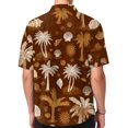 thumbnail image 7 of Domuza Hawaiian Shirt Men Short Sleeve Casual Trendy Button Up T Shirts Lounge Vacation Loose Fit Lightweight Tees Brown 4XL, 7 of 7