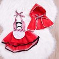 thumbnail image 2 of Infant Baby Toddler Girls Christmas Red Plaid Tulle Fancy Dress Hood Cloak Halloween Costumes, 2 of 4