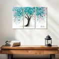 thumbnail image 2 of Elephant Stock Turquoise Blossom Tree Wall Art - Horizontal Multi Panel Canvas - Living Room Wall Decor - Floral And Botanical Multi Panel - Beige And Gray Decor By Ashvin Harrison - 23" x 14", 2 of 4