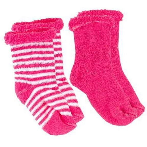 Kushies 2-Pack Terry Newborn Striped & Solid Cotton Socks - 533561