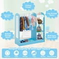 thumbnail image 6 of Gymax 39.5" Blue MDF Solid Wood Kids Dress-Up Armoire Dresser, Easy to Assemble and Clean, 6 of 9