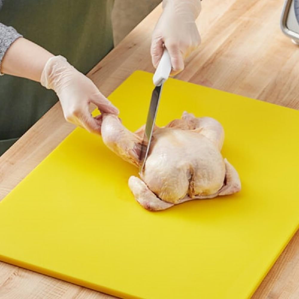 TrueCraftware- 24" X 18" X 1/2” Plastic Cutting Board for Kitchen Yellow Color- Plastic Commercial Chopping Board Anti Slip Surface Chopping Food Cutting Mat for Meat Vegetables Dishwasher Safe