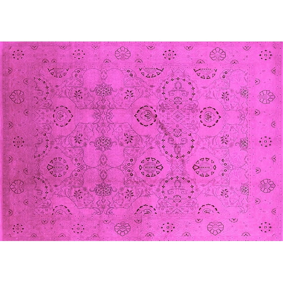 Ahgly Company Indoor Rectangle Oriental Pink Industrial Area Rugs, 3' x 5'
