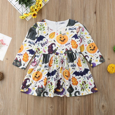 Baby Girls Halloween Pumpkin Pageant Party Formal Tutu Dress Casual Clothes