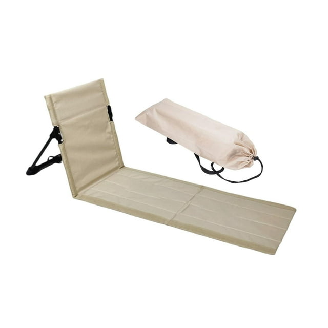 Colchoneta plegable para silla de playa con soporte para la espalda, para acampar al aire libre, portátil Beige