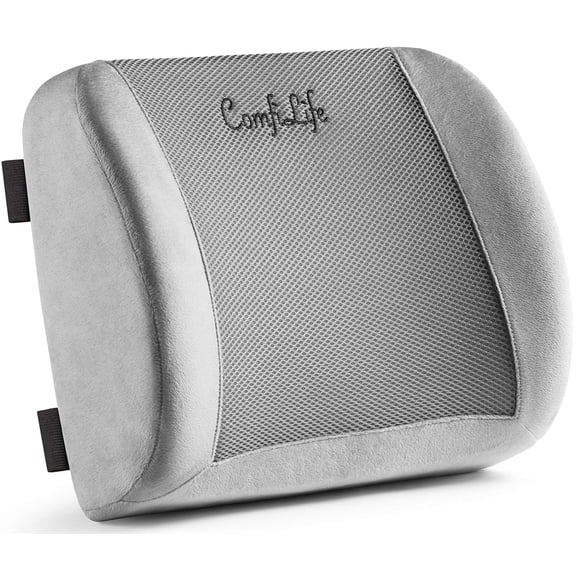 Almohada de respaldo lumbar ComfiLife para silla de oficina, coche, gris