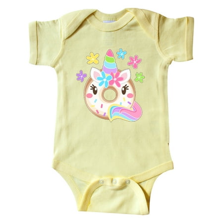 

Inktastic Unicorn Doughnut with Sprinkles and Flowers Gift Baby Boy or Baby Girl Bodysuit