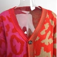 thumbnail image 6 of Arlun Women's Color Block Leopard Print Button down Long Sleeve Cardigan Sweaters Loose Fit Lightweight Soft Cozy Outwear 2025 Fall Winter Clothes for Women Hot Pink L, 6 of 8