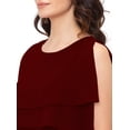 thumbnail image 4 of eloria Women's Roundneck Partywear Sleevless Midi dress With Frilled Design, Color : Dark Maroon | Size : 3XL, 4 of 5