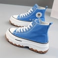 thumbnail image 1 of Zapatos De Lona De Caña Alta Para Mujer, Zapatillas Clásicas Con Cordones Y Plataforma, Zapatos Para Exteriores Para Mujer Que Combinan Con Todo, 1 of 4