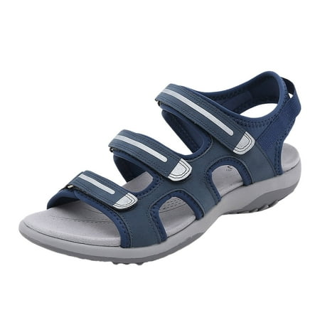 

Gzea Summer Sandals Women s Sports Style Sandals Comfortable And Wear Flat Shoes Blue 39