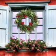 thumbnail image 4 of 15.74 Inch Real Touch Christmas Wreath with Pinecones and Berries, Artificial Cedar Pine Wreath for Front Door, Farmhouse Holiday Decor for Indoor Outdoor Christmas Decoration, 4 of 4