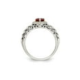 thumbnail image 5 of Gem & Harmony 5mm Garnet Ring in Sterling Silver with 14K Gold Accents for Women, 5 of 6
