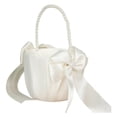 thumbnail image 1 of Cestas de flores para boda, cesta de pétalos de flores con mango decorativo, cesta elegante de satén blanco para decoración nupcial, 1 of 9