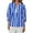 Blue, variant on Wide Striped Sleeve Women Puff Sleeve Loose Blouse V-neck Casual Tops