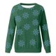 thumbnail image 2 of Gibobby Sudaderas navideñas Mujer Navidad vacaciones manga larga cuello redondo de nieve muñeco de nieve Santa hombro suéter sin capucha(Verde,M), 2 of 4