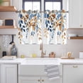 thumbnail image 2 of Orange Blue Botanical Kitchen Curtains Short 45 Inch Length, Weeping Fall Eucalyptus Leaves Grommet Top Bedroom Living Room Curtains, Light Filtering Cafe Curtain Drapes 2 Panels Set 84''x45'', 2 of 9