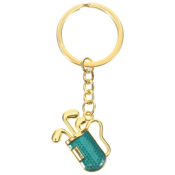 DRAFIDEEP 1Set Golden and Blue Golf Keychain for Bag Decorator