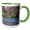 Green/White, variant on 3drose, Utah, Zion Np, Virgin River., 11oz Two-tone Black Mug