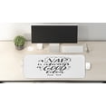 thumbnail image 2 of Saying Computer Mouse Pad, Funny Inspirational Phrase a Nap is Always an Idea Text with Cloudy Doodles, Rectangle Non-Slip Rubber Mousepad Large, 31" x 12" Gaming Size, Black and White, by Ambesonne, 2 of 2