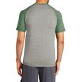 thumbnail image 2 of Mafoose Men's PosiCharge Tri-Blend Wicking Raglan Tee Forest Green Heather/ Light Grey Heather Medium, 2 of 5