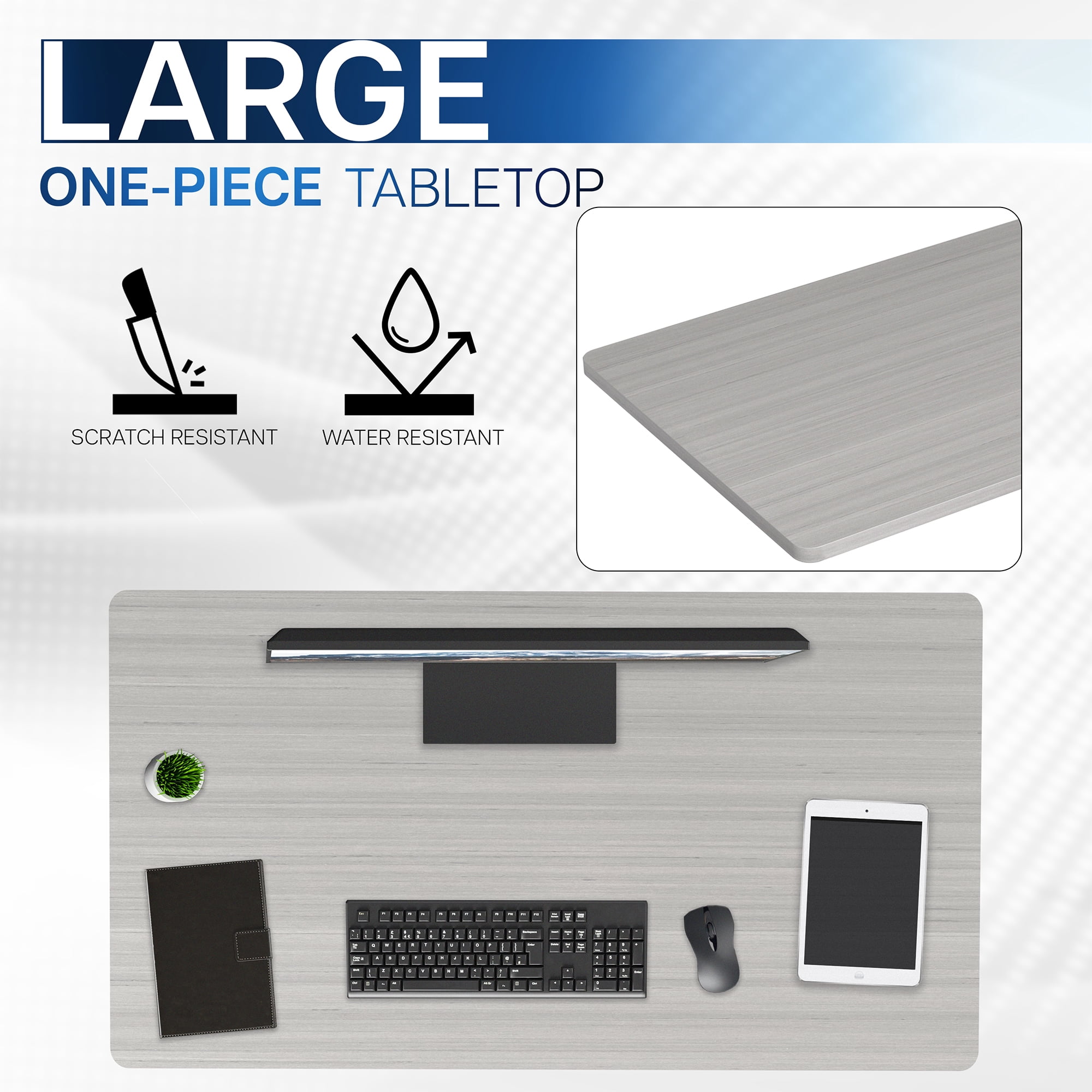 VIVO Dark Gray 60 x 24 inch Universal Table Top for Sit to Stand Desk Frames
