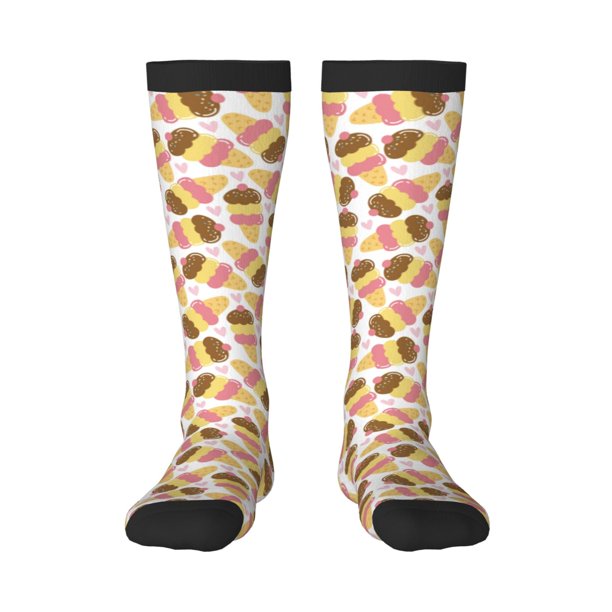 Balery Cute Ice Cream Calcetines novedosos Calcetines deportivos Calcetines hasta la rodilla Calcetines de algodón Calcetines originales y geniales
