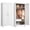 White-Arc-71''H, variant on Polup 71" H Modern Metal Sturdy Armoire Cabinet with Shelves and Hanging Rod, Adult Bedroom Wardrobe Closet with Doors