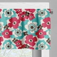 thumbnail image 3 of Ambesonne Floral Window Valance, Spring Nature Retro Sixties, 54" X 18", Dark Coral Blue, 3 of 5